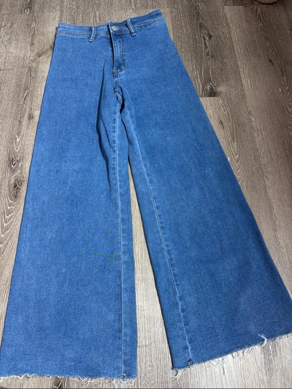 Guess Women's Wide-Leg High-Rise Jeans - Blue Denim